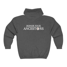 Load image into Gallery viewer, Honor Your Ancestor Unisex Heavy Blend™ Full Zip Hooded Sweatshirt